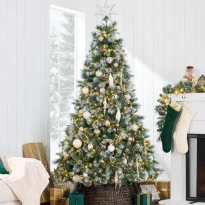 imageBest Choice Products Full Scotch Pine Christmas Tree 6ft PreLit Holiday Decor w 1200 Twinkling Micro LED Lights 2in1 White ampamp MulticolorFrosted