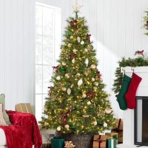 imageBest Choice Products Full Scotch Pine Christmas Tree 6ft PreLit Holiday Decor w 1200 Twinkling Micro LED Lights 2in1 White ampamp MulticolorGreen