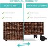 imageBest Choice Products Handwoven Water Hyacinth Rolling Filing Cabinet Mobile File Organizer for Hanging Folders WLid and Locking Wheels For Home or Office  NaturalBrown