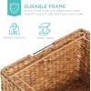imageBest Choice Products Handwoven Water Hyacinth Rolling Filing Cabinet Mobile File Organizer for Hanging Folders WLid and Locking Wheels For Home or Office  NaturalNatural
