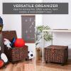 imageBest Choice Products Handwoven Water Hyacinth Rolling Filing Cabinet Mobile File Organizer for Hanging Folders WLid and Locking Wheels For Home or Office  NaturalBrown