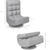 imageBest Choice Products Reclining Folding Floor Gaming Chair for Home Office Lounging Reading w 360Degree Swivel 4 Adjustable Positions Tufted Cushions  BlackGrey