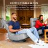 imageBest Choice Products Reclining Folding Floor Gaming Chair for Home Office Lounging Reading w 360Degree Swivel 4 Adjustable Positions Tufted Cushions  BlackGrey