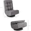 imageBest Choice Products Reclining Folding Floor Gaming Chair for Home Office Lounging Reading w 360Degree Swivel 4 Adjustable Positions Tufted Cushions  BlackDark Gray