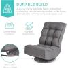 imageBest Choice Products Reclining Folding Floor Gaming Chair for Home Office Lounging Reading w 360Degree Swivel 4 Adjustable Positions Tufted Cushions  BlackDark Gray