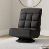 imageBest Choice Products Reclining Folding Floor Gaming Chair for Home Office Lounging Reading w 360Degree Swivel 4 Adjustable Positions Tufted Cushions  BlackBlack