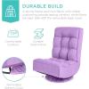 imageBest Choice Products Reclining Folding Floor Gaming Chair for Home Office Lounging Reading w 360Degree Swivel 4 Adjustable Positions Tufted Cushions  BlackLavender