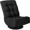 imageBest Choice Products Reclining Folding Floor Gaming Chair for Home Office Lounging Reading w 360Degree Swivel 4 Adjustable Positions Tufted Cushions  BlackBlack