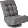 imageBest Choice Products Reclining Folding Floor Gaming Chair for Home Office Lounging Reading w 360Degree Swivel 4 Adjustable Positions Tufted Cushions  BlackDark Gray