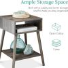 imageBest Choice Products MidCentury Modern End Table Set of 2 Side Accent Furniture for Living Room Den Sitting Room Space Saving wCubby Storage Lower Shelf Pine Wood Legs  Gray OakGray Oak