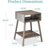 imageBest Choice Products MidCentury Modern End Table Set of 2 Side Accent Furniture for Living Room Den Sitting Room Space Saving wCubby Storage Lower Shelf Pine Wood Legs  Gray OakGray Oak
