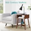 imageBest Choice Products MidCentury Modern End Table Set of 2 Side Accent Furniture for Living Room Den Sitting Room Space Saving wCubby Storage Lower Shelf Pine Wood Legs  Gray OakWhite