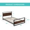 imageBest Choice Products Queen Size Metal Platform Bed Frame with Wooden Headboard and Footboard Mattress Support wWood Slats No Box Spring Needed Low Profile Bed Frame 660lb Capacity  BlackBrown