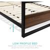 imageBest Choice Products Queen Size Metal Platform Bed Frame with Wooden Headboard and Footboard Mattress Support wWood Slats No Box Spring Needed Low Profile Bed Frame 660lb Capacity  BlackBrown