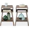 imageBest Choice Products MidCentury Modern End Table Set of 2 Side Accent Furniture for Living Room Den Sitting Room Space Saving wCubby Storage Lower Shelf Pine Wood Legs  Gray OakGray Oak