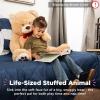 imageBest Choice Products 35in Giant Super Soft Plush Cuddly Teddy Bear Stuffed Animal Toy for Bedroom Kids Playroom wBow Tie Footprints  PastelPastel