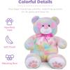 imageBest Choice Products 35in Giant Super Soft Plush Cuddly Teddy Bear Stuffed Animal Toy for Bedroom Kids Playroom wBow Tie Footprints  PastelPastel