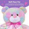 imageBest Choice Products 35in Giant Super Soft Plush Cuddly Teddy Bear Stuffed Animal Toy for Bedroom Kids Playroom wBow Tie Footprints  PastelPastel