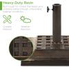 imageBest Choice Products 26lb Outdoor Patio Umbrella Stand HeavyDuty Steel Square Umbrella Base wBronze Finish Decorative Basket Weave Pattern