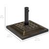 imageBest Choice Products 26lb Outdoor Patio Umbrella Stand HeavyDuty Steel Square Umbrella Base wBronze Finish Decorative Basket Weave Pattern