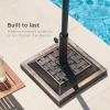 imageBest Choice Products 26lb Outdoor Patio Umbrella Stand HeavyDuty Steel Square Umbrella Base wBronze Finish Decorative Basket Weave Pattern