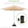imageBest Choice Products 26lb Outdoor Patio Umbrella Stand HeavyDuty Steel Square Umbrella Base wBronze Finish Decorative Basket Weave Pattern