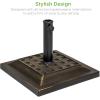 imageBest Choice Products 26lb Outdoor Patio Umbrella Stand HeavyDuty Steel Square Umbrella Base wBronze Finish Decorative Basket Weave Pattern