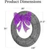 imageBest Choice Products 36in PreLit Outdoor Halloween Wreath LED Metal Holiday Dcor w 120 Lights Bow  PurpleBlack