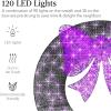 imageBest Choice Products 36in PreLit Outdoor Halloween Wreath LED Metal Holiday Dcor w 120 Lights Bow  PurpleBlack