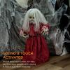 imageBest Choice Products 5ft Halloween Animatronic Witch Wicked Wanda Standing Poseable Figure Decoration wPreRecorded Phrases LED Glowing Eyes Adjustable Arms245 Creepy Doll