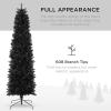 imageBest Choice Products 6ft Black Artificial Holiday Christmas Pencil Tree for Home Office Party Decoration w 608 Tips Metal Hinges ampamp BaseBlack