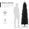 imageBest Choice Products 6ft Black Artificial Holiday Christmas Pencil Tree for Home Office Party Decoration w 608 Tips Metal Hinges ampamp BaseBlack