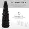 imageBest Choice Products 6ft Black Artificial Holiday Christmas Pencil Tree for Home Office Party Decoration w 608 Tips Metal Hinges ampamp BaseBlack