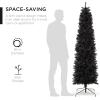 imageBest Choice Products 6ft Black Artificial Holiday Christmas Pencil Tree for Home Office Party Decoration w 608 Tips Metal Hinges ampamp BaseBlack