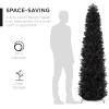 imageBest Choice Products 6ft Black Artificial Holiday Christmas Pencil Tree for Home Office Party Decoration w 608 Tips Metal Hinges ampamp BaseBlack