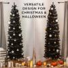 imageBest Choice Products 6ft Black Artificial Holiday Christmas Pencil Tree for Home Office Party Decoration w 608 Tips Metal Hinges ampamp BaseBlack