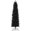 imageBest Choice Products 6ft Black Artificial Holiday Christmas Pencil Tree for Home Office Party Decoration w 608 Tips Metal Hinges ampamp BaseBlack