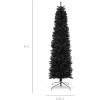imageBest Choice Products 6ft Black Artificial Holiday Christmas Pencil Tree for Home Office Party Decoration w 608 Tips Metal Hinges ampamp BaseBlack