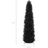 imageBest Choice Products 6ft Black Artificial Holiday Christmas Pencil Tree for Home Office Party Decoration w 608 Tips Metal Hinges ampamp BaseBlack