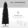imageBest Choice Products 6ft Black Artificial Holiday Christmas Pencil Tree for Home Office Party Decoration w 608 Tips Metal Hinges ampamp BaseBlack