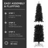 imageBest Choice Products 6ft Black Artificial Holiday Christmas Pencil Tree for Home Office Party Decoration w 608 Tips Metal Hinges ampamp BaseBlack