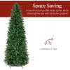 imageBest Choice Products 6ft Black Artificial Holiday Christmas Pencil Tree for Home Office Party Decoration w 608 Tips Metal Hinges ampamp BaseGreen