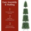 imageBest Choice Products 6ft Black Artificial Holiday Christmas Pencil Tree for Home Office Party Decoration w 608 Tips Metal Hinges ampamp BaseGreen