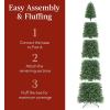 imageBest Choice Products 6ft Black Artificial Holiday Christmas Pencil Tree for Home Office Party Decoration w 608 Tips Metal Hinges ampamp BaseGreen