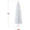 imageBest Choice Products 6ft Black Artificial Holiday Christmas Pencil Tree for Home Office Party Decoration w 608 Tips Metal Hinges ampamp BaseWhite