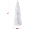 imageBest Choice Products 6ft Black Artificial Holiday Christmas Pencil Tree for Home Office Party Decoration w 608 Tips Metal Hinges ampamp BaseWhite