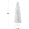 imageBest Choice Products 6ft Black Artificial Holiday Christmas Pencil Tree for Home Office Party Decoration w 608 Tips Metal Hinges ampamp BaseWhite