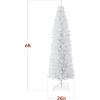 imageBest Choice Products 6ft Black Artificial Holiday Christmas Pencil Tree for Home Office Party Decoration w 608 Tips Metal Hinges ampamp BaseWhite