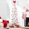 imageBest Choice Products 6ft Black Artificial Holiday Christmas Pencil Tree for Home Office Party Decoration w 608 Tips Metal Hinges ampamp BaseWhite