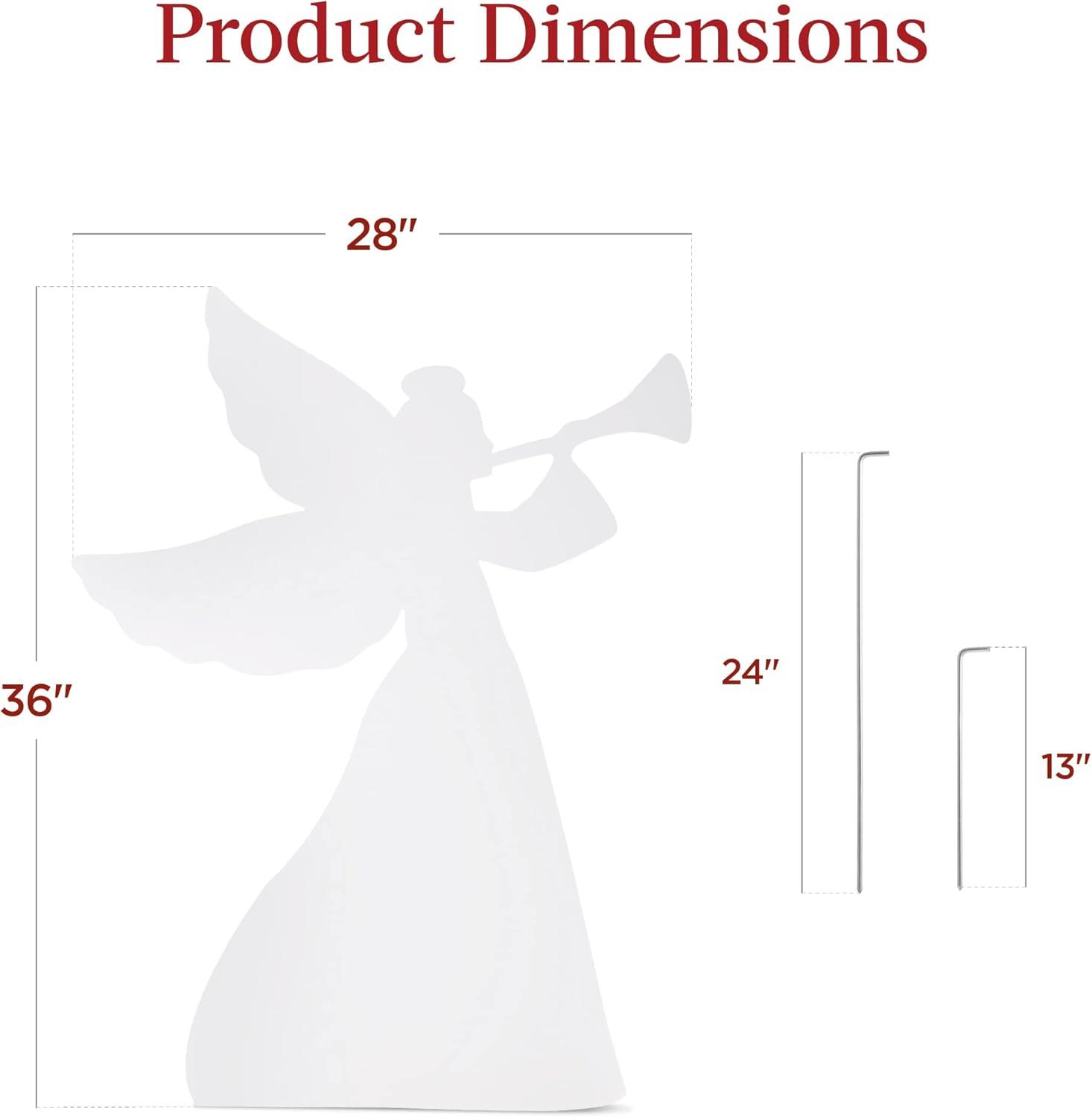 imageBest Choice Products 3ft Set of 2 Outdoor Christmas Angel Yard Decorations WeatherResistant PVC Dcor for Lawn Garden Display w 4 Ground Stakes